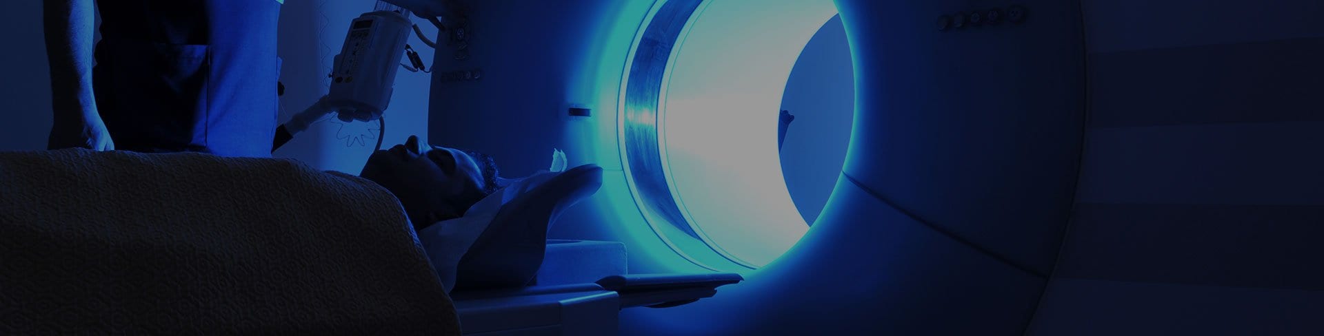 background image of patient getting mri