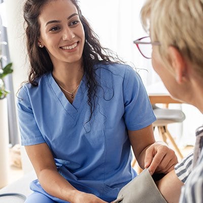 CNA Academy taking blood pressure