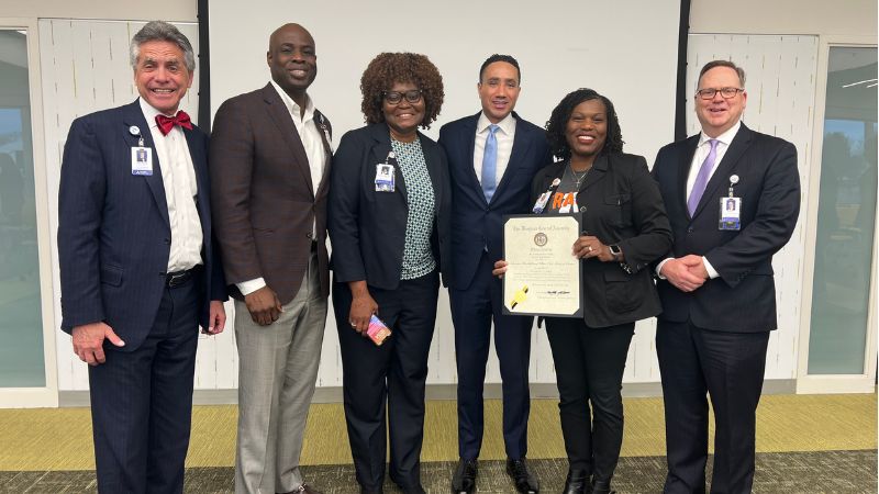 Senator Will Smith with Adventist HealthCare Leaders